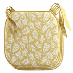 4 GALETTES 38X38CM MICROFIBRE IMPRIMEE DIVANY JAUNE