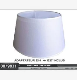 ABAT JOUR D.40CM LIN BLANC