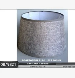ABAT JOUR D.40CM LIN GRIS
