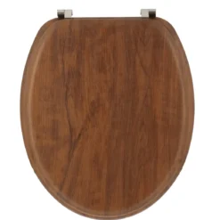 ABATTANT WC BOIS 18 POUCES ATTACHES ACIER ACACIA RUSTIQUE