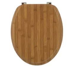 ABATTANT WC BOIS MOULE 18 POUCES ATTACHES ACIER FACON BAMBOU