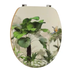 ABATTANT WC IMITATION BAMBOU ATTACHES ACIER INOXYDABLE OASIS