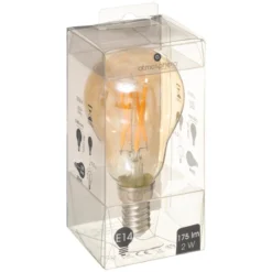 AMPOULE LED DROITE AMBRE E14 A48 2W