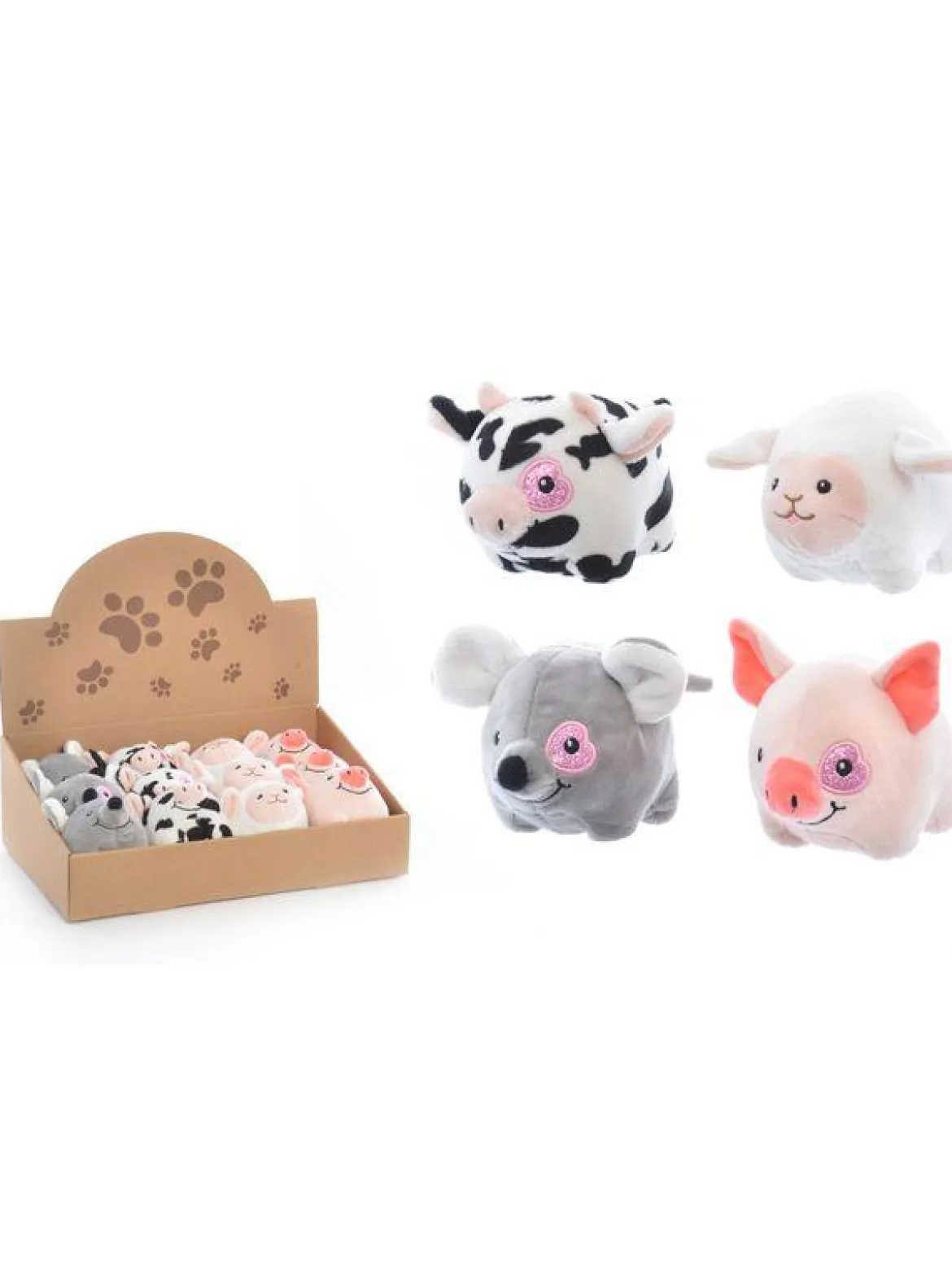 ANIMAUX DE LA FERME ROND COEUR 12CM