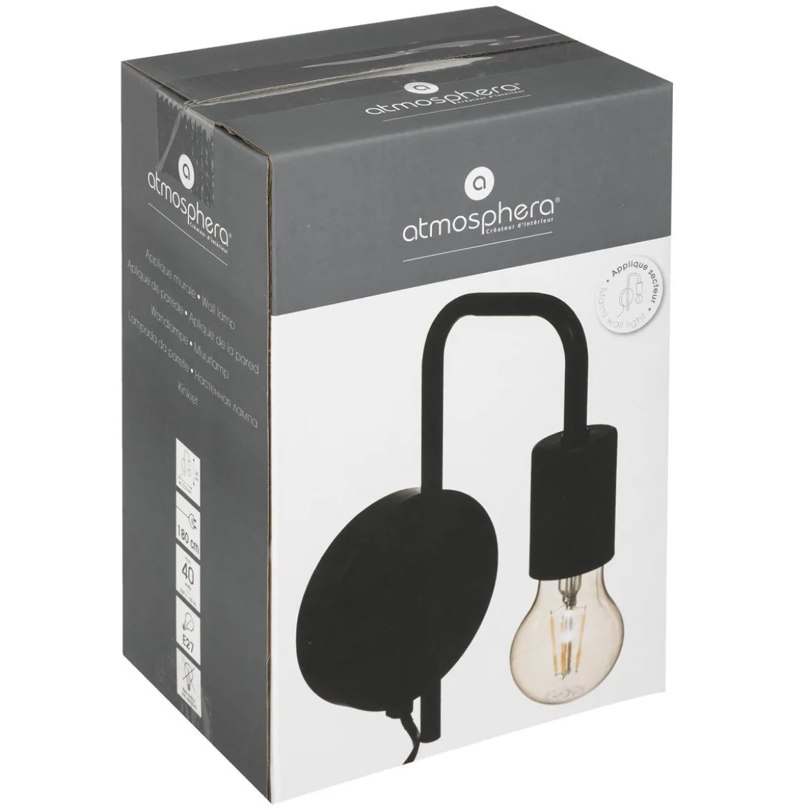 APPLIQUE METAL KELI NOIR D.12CM