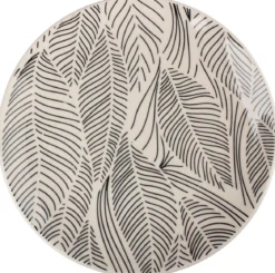 ASSIETTE A DESSERT FEUILLAGE GRES DECOREE FORME COUPE 19CM