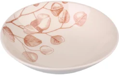ASSIETTE A SOUPE BRANCHE GRES DECOREE FORME COUPE 20CM