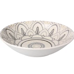 ASSIETTE A SOUPE GRES DECOREE FORME COUPE GAZELLE BLACK 20CM
