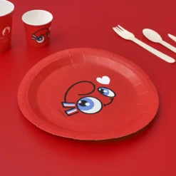 ASSIETTE CARTON MASCOTTE LOVE 23CM X6 PIECES