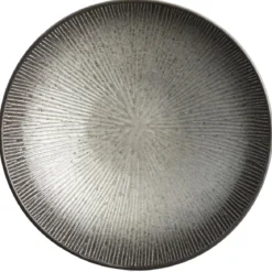 ASSIETTE CREUSE ATELIER GRIS 19CM