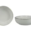 ASSIETTE CREUSE BORD DORE PORCELAINE 15.2CM