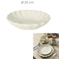 ASSIETTE CREUSE CALISTA ECRU D20CM