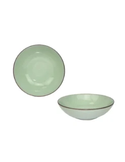 ASSIETTE CREUSE 18CM ORION VERT GRES