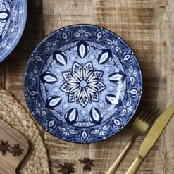ASSIETTE CREUSE JAIPUR BLEUE D.20CM