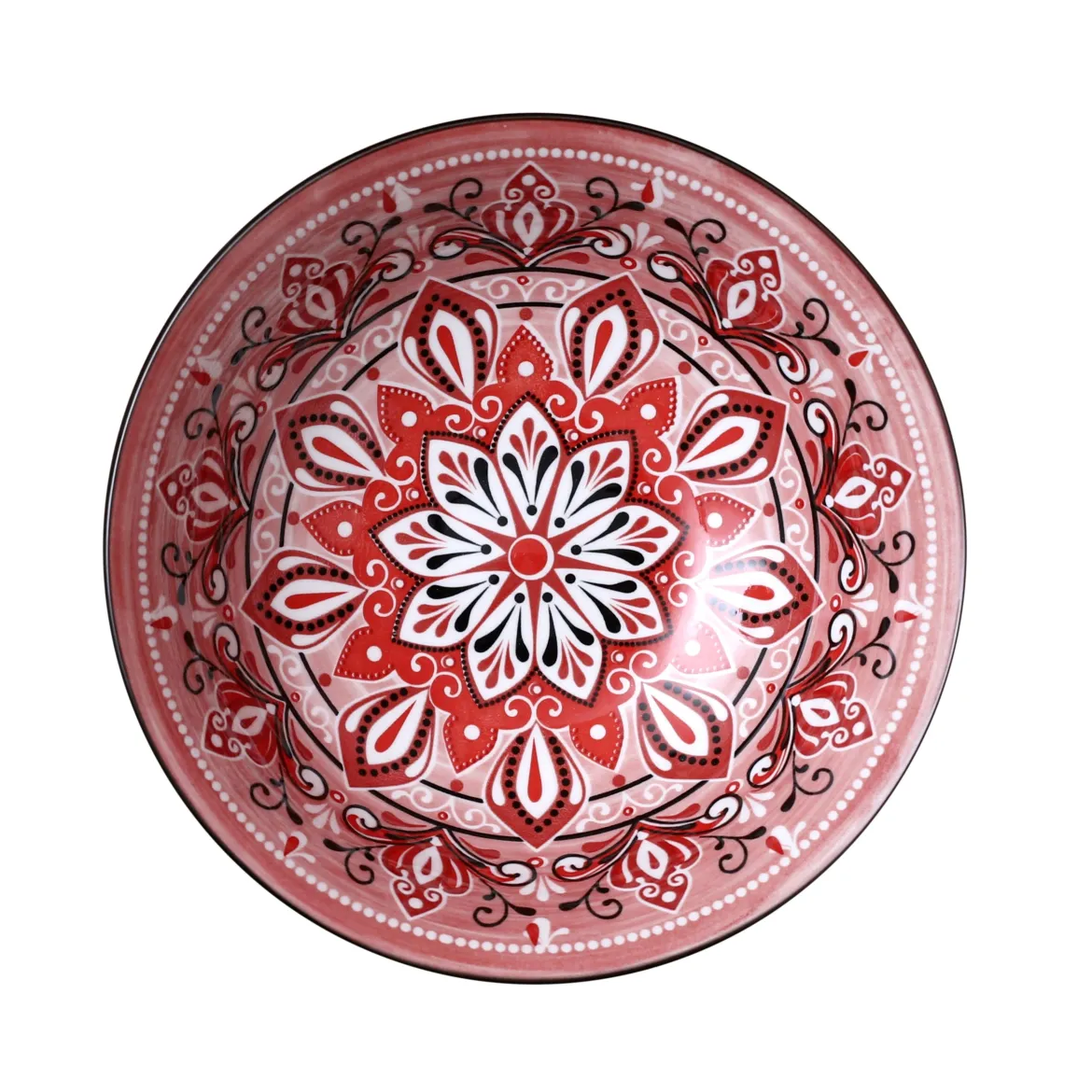 ASSIETTE CREUSE JAIPUR ROUGE D.20CM