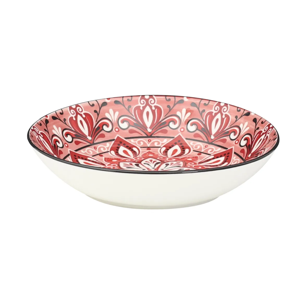 ASSIETTE CREUSE JAIPUR ROUGE D.20CM