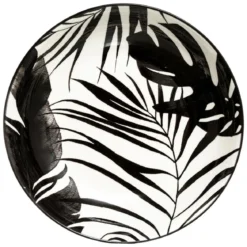 ASSIETTE CREUSE PALME NOIR 20CM