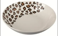 ASSIETTE CREUSE PORCELAINE LEOPARD 20.5CM