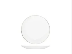 ASSIETTE CREUSE PORCELAINE LISERE OR D.22CM
