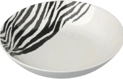 ASSIETTE CREUSE PORCELAINE ZEBRE 20.5CM