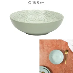 ASSIETTE CREUSE SAHARA VERT 18.5CM