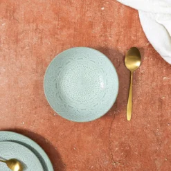 ASSIETTE CREUSE SAHARA VERT 18.5CM