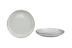 ASSIETTE DESSERT BORD DORE PORCELAINE 19CM