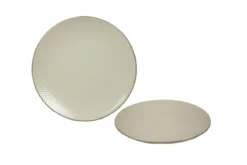 ASSIETTE DESSERT 19.5CM DOTS BEIGE GRES