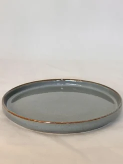 ASSIETTE DESSERT GRIS PORCELAINE EMAIL REACTIF 20CM