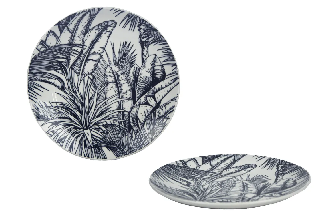 ASSIETTE DESSERT JUNGLE 19CM PORCELAINE