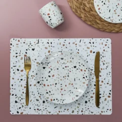 ASSIETTE EFFET TERRAZZO D20CM