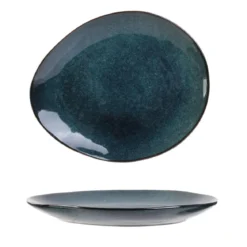 ASSIETTE GALET 22X18CM AU GRES DU TEMPS BLEU