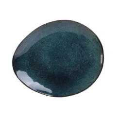 ASSIETTE GALET 22X18CM AU GRES DU TEMPS BLEU