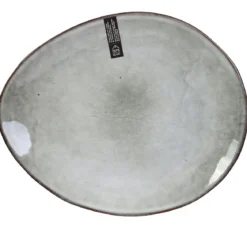 ASSIETTE GALET 22X18CM AU GRES DU TEMPS GRIS