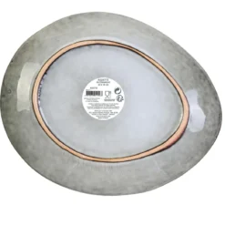 ASSIETTE GALET 22X18CM AU GRES DU TEMPS GRIS