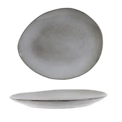 ASSIETTE GALET 22X18CM AU GRES DU TEMPS GRIS