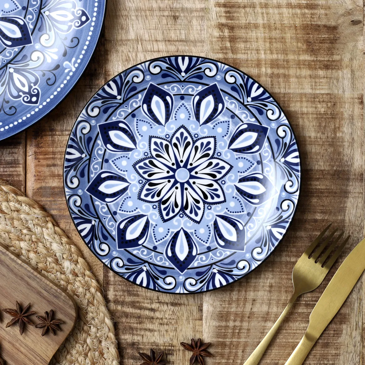 ASSIETTE JAIPUR BLEUE D.19CM