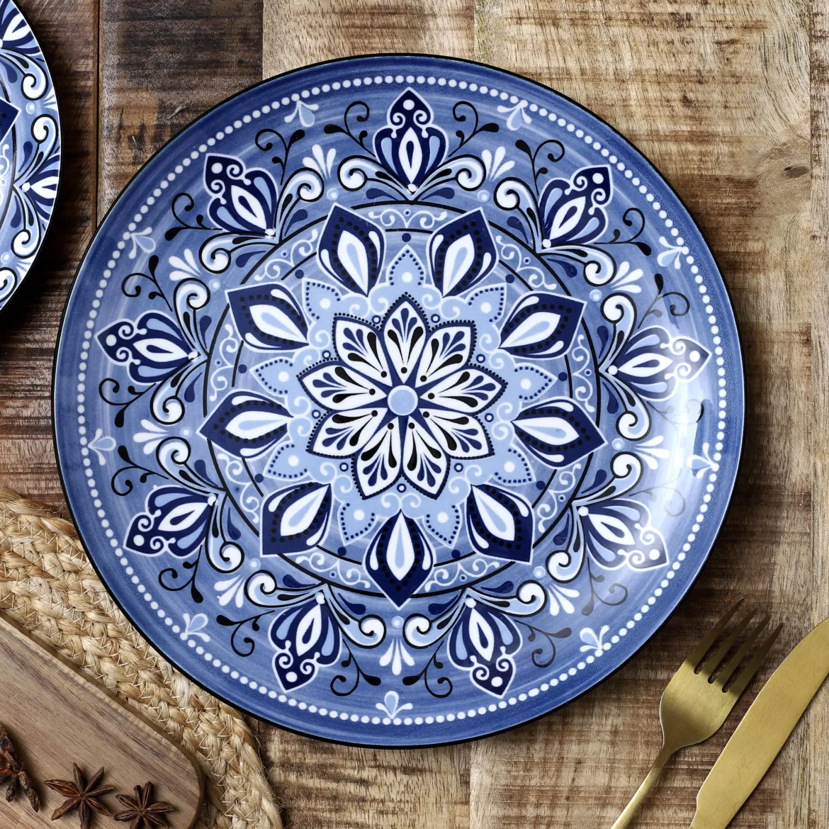 ASSIETTE JAIPUR BLEUE D.26CM