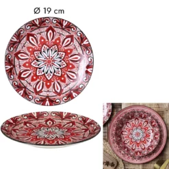 ASSIETTE JAIPUR ROUGE D.19CM