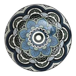 ASSIETTE MANDALA BLEU CREUSE D.20CM