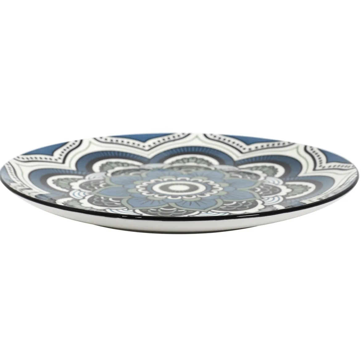 ASSIETTE MANDALA BLEU D.26CM