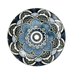 ASSIETTE MANDALA BLEU D.19CM