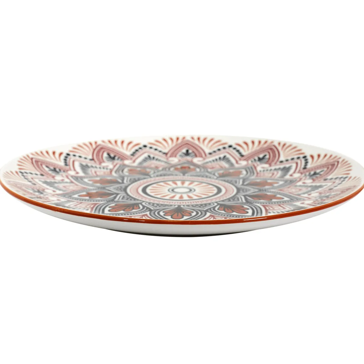 ASSIETTE MANDALA ORANGE D.26CM