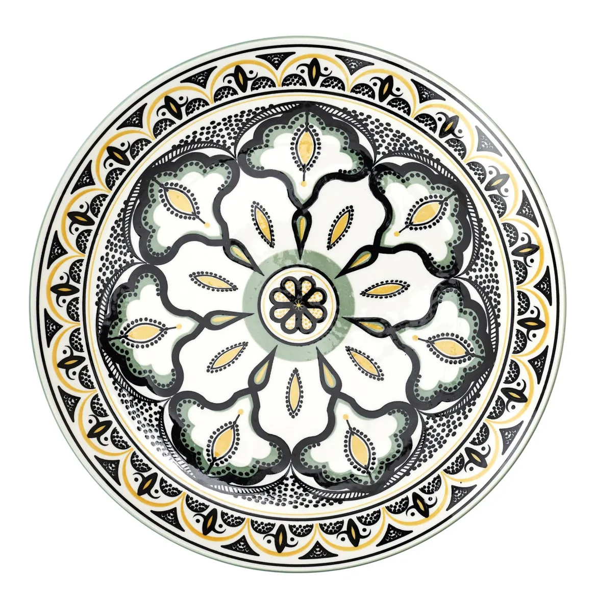 ASSIETTE MANDALA VERT D.26CM