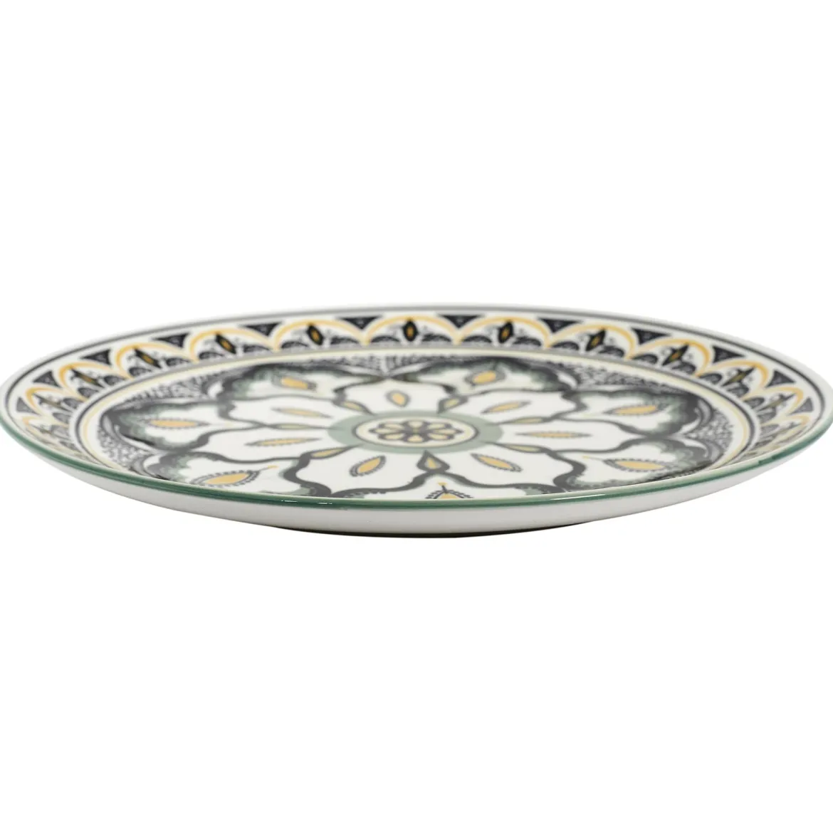 ASSIETTE MANDALA VERT D.26CM
