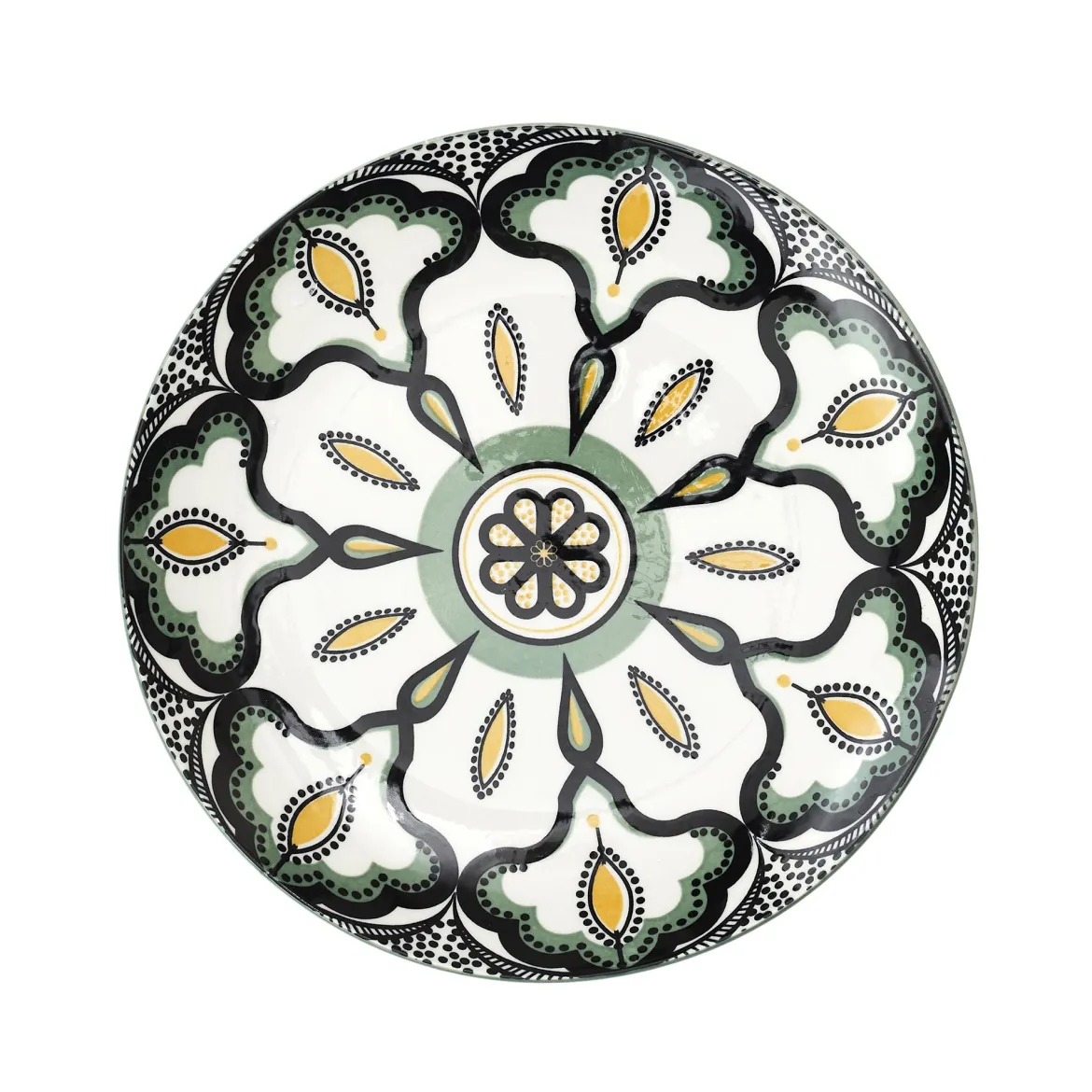 ASSIETTE MANDALA VERT D.19CM