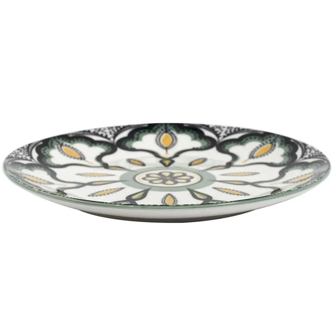 ASSIETTE MANDALA VERT D.19CM
