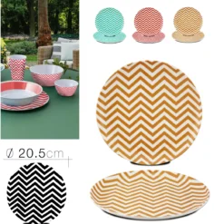 ASSIETTE MELAMINE ZIGZAG D.20.5X1.5CM