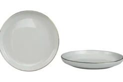 ASSIETTE PLATE BORD DORE PORCELAINE 25.7CM
