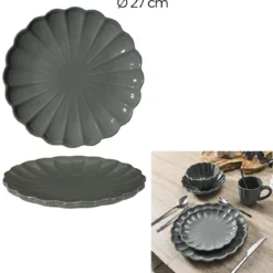 ASSIETTE PLATE CALISTA GRIS D27CM